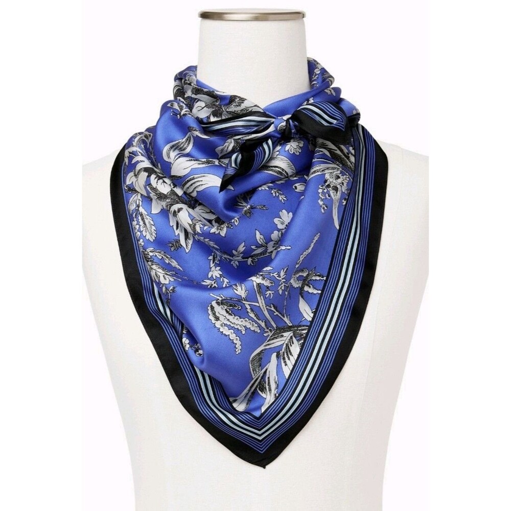 NWT Talbots Etched Toile Square Scarf 33.5" Floral Femenine